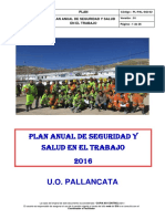 Plan Anual de Seguridad y Salud en El Trabajo 2016 - Pallancata