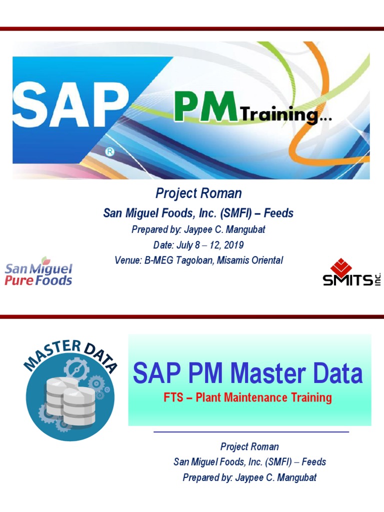 SAP PM Master Data Training Overview | PDF
