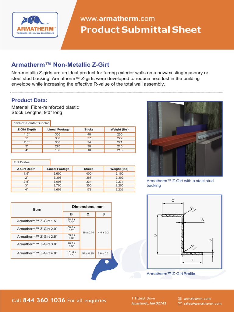 Armatherm Z Girt Data Sheet PDF Civil Engineering Architectural
