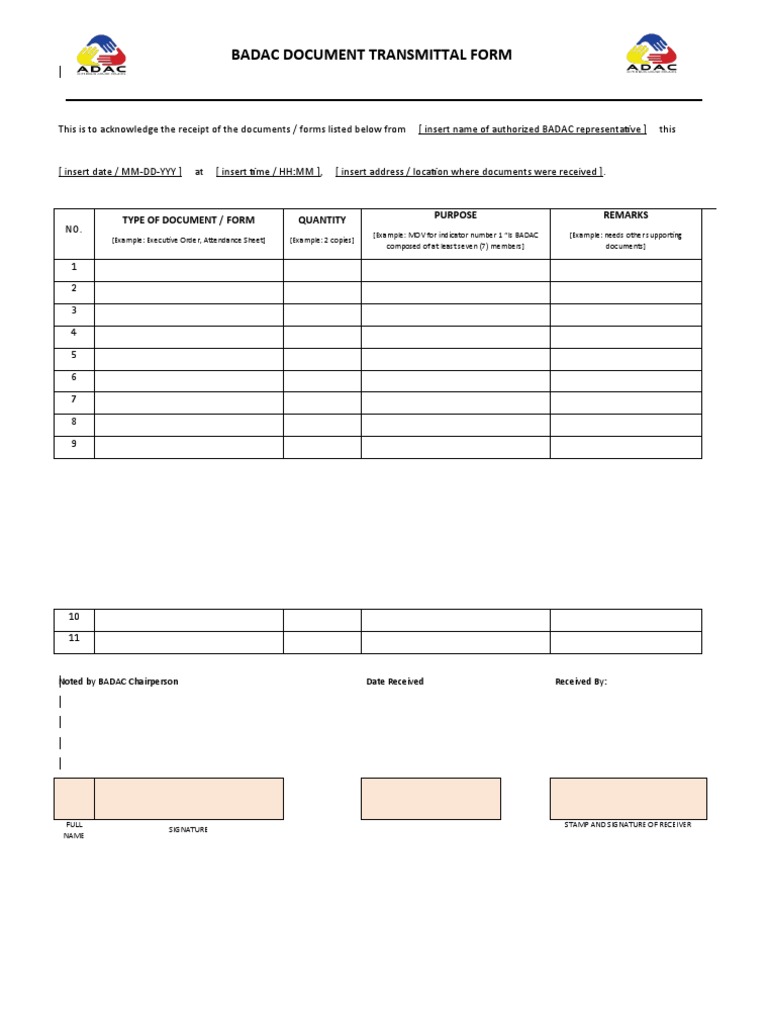 2 BADAC FORM Document Transmittal Form (1) PDF