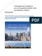 Test Bank For Management Leading Collaborating in A Competitive World 14th Edition Thomas Bateman Robert Konopaske