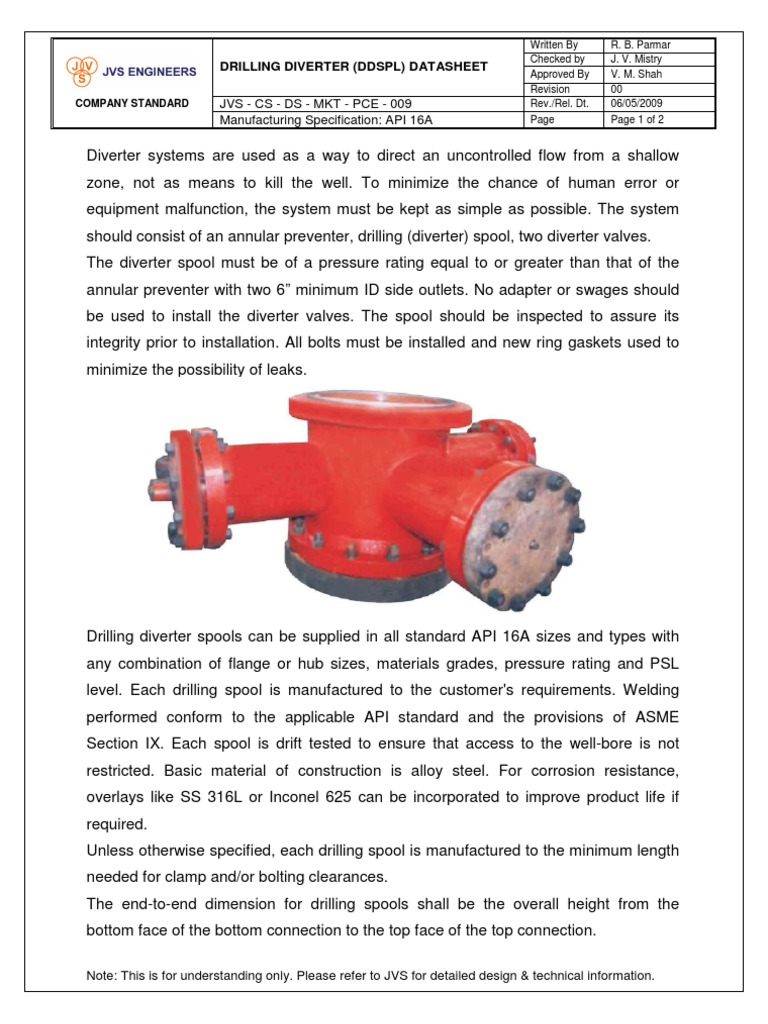 Drilling Diverter Spool Valve Hydraulic Engineering