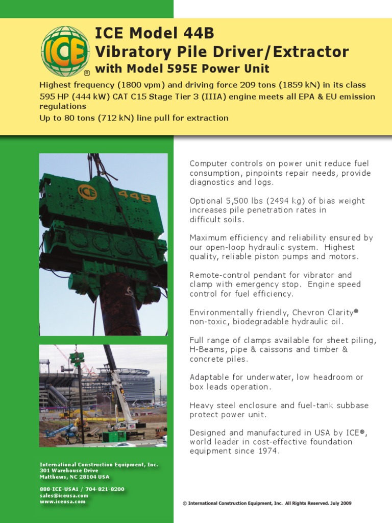ICE 44B Vibro Hammer | PDF | Technology & Engineering