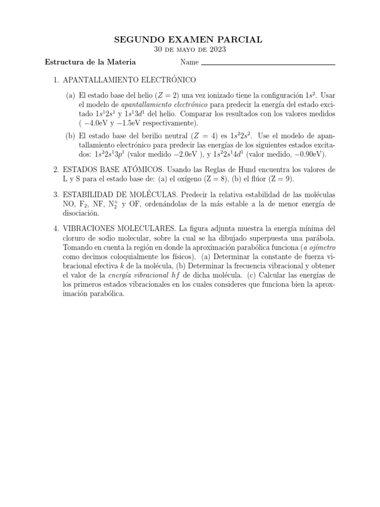 Segundo Examen Parcial | PDF