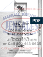 Caterpillar 120g Grader Parts Manual S N 87v1138 87v5274