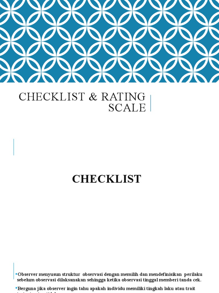 TM 10 Checklist Rating Scale PDF