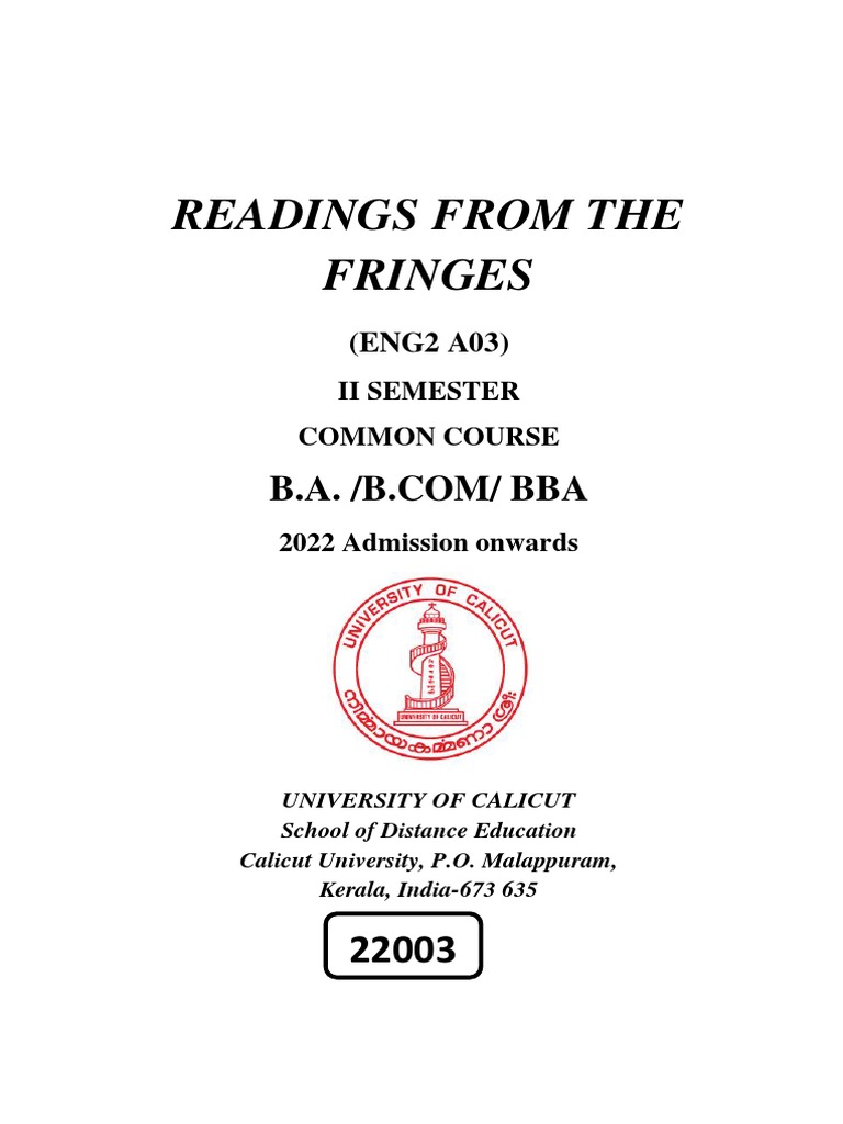 Readings From The Fringes (ENG2A03)