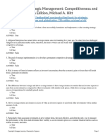 Test Bank For Strategic Management Competitiveness and Globalization 13th Edition Michael A Hitt