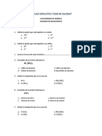 Cuestionario Química - Segundos