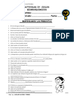 Actividad Iv: Ciclos Biogeoquimicos Nombres y Apellidos: .. Programa de Estudio: ..Fecha: .