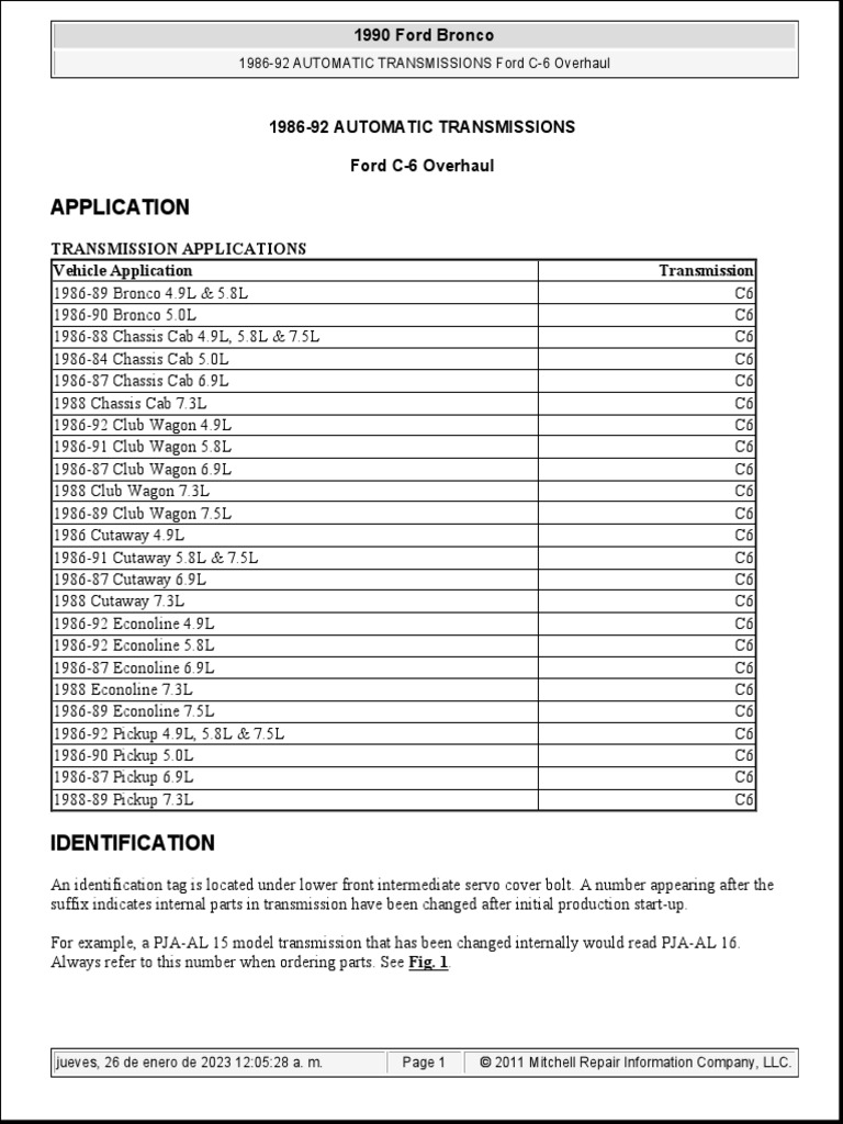 Application: 1990 Ford Bronco 1990 Ford Bronco | PDF | Throttle ...