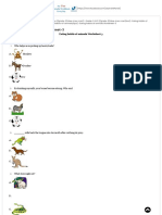 Worksheet On Eating Habits of Animals Grade 3