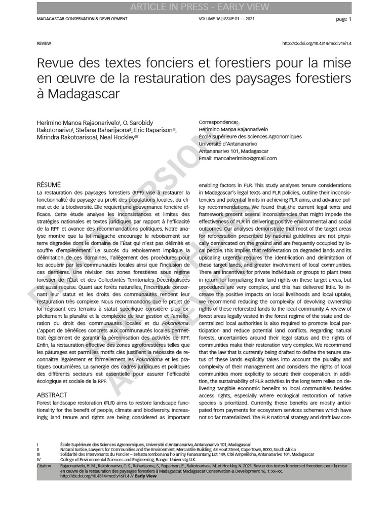 Revue des textes fonciers à Madagascar | PDF | Forêt | Zone protégée