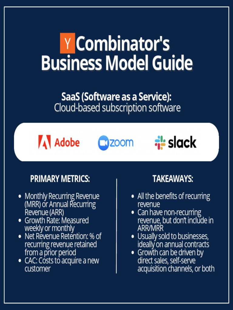 Y Combinator Business Model Guide | PDF | Revenue | Subscription ...