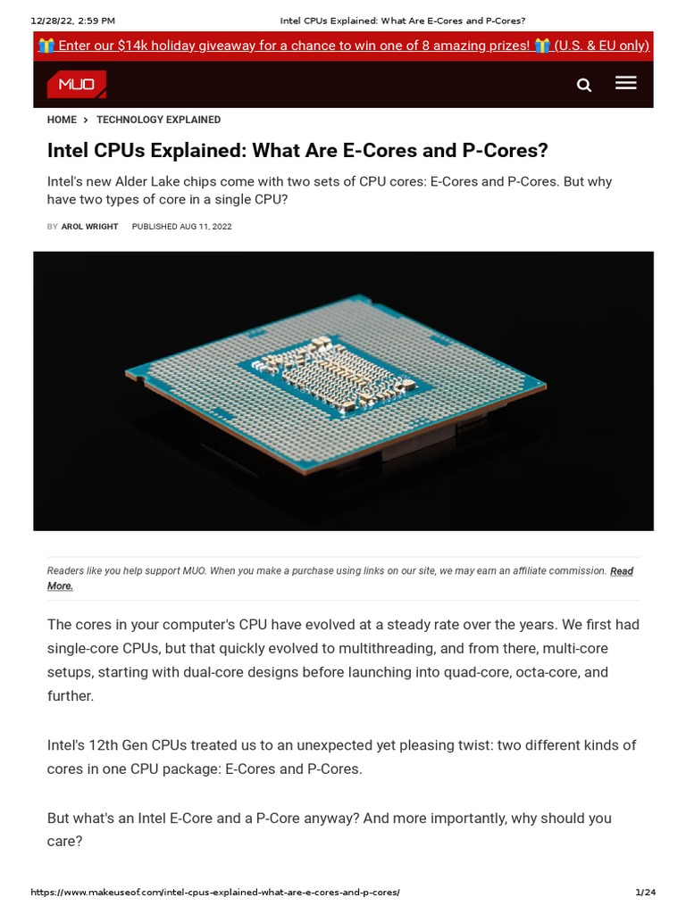 Intel CPUs Explained - What Are E-Cores and P-Cores1 | PDF | Multi Core ...