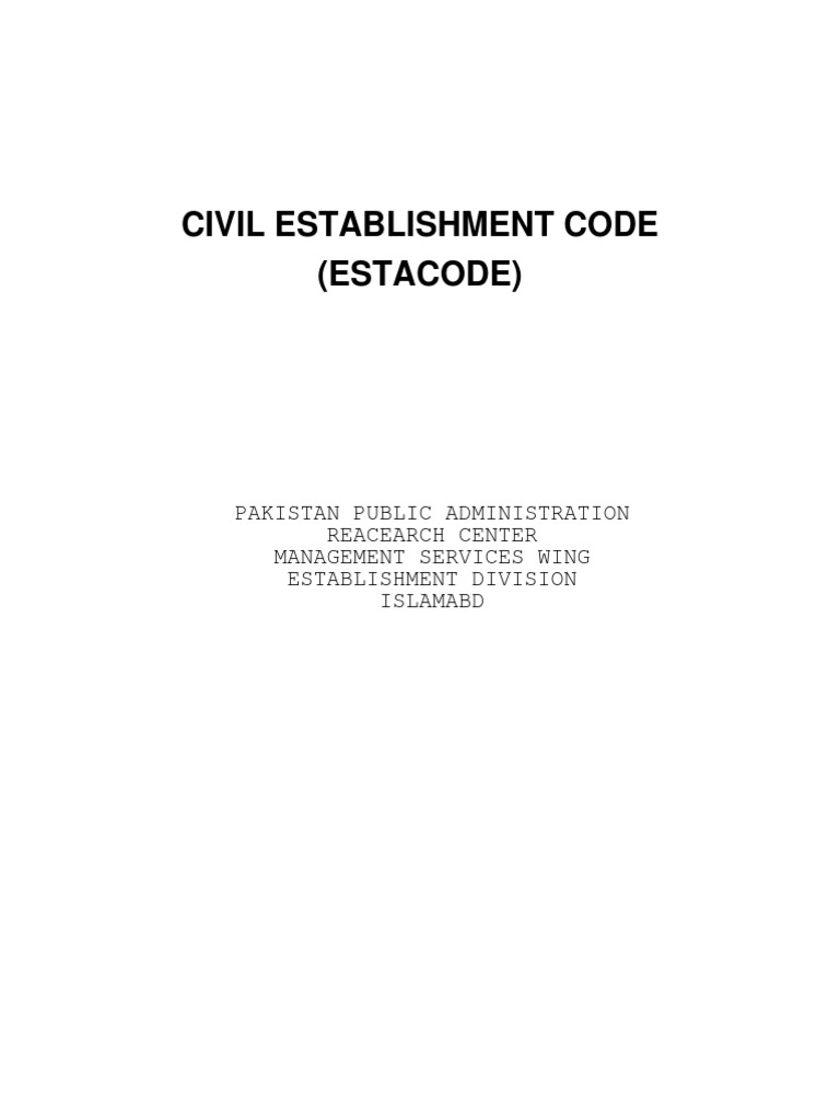 ESTACODE Complete | PDF | Government Of Pakistan | Federal Government ...
