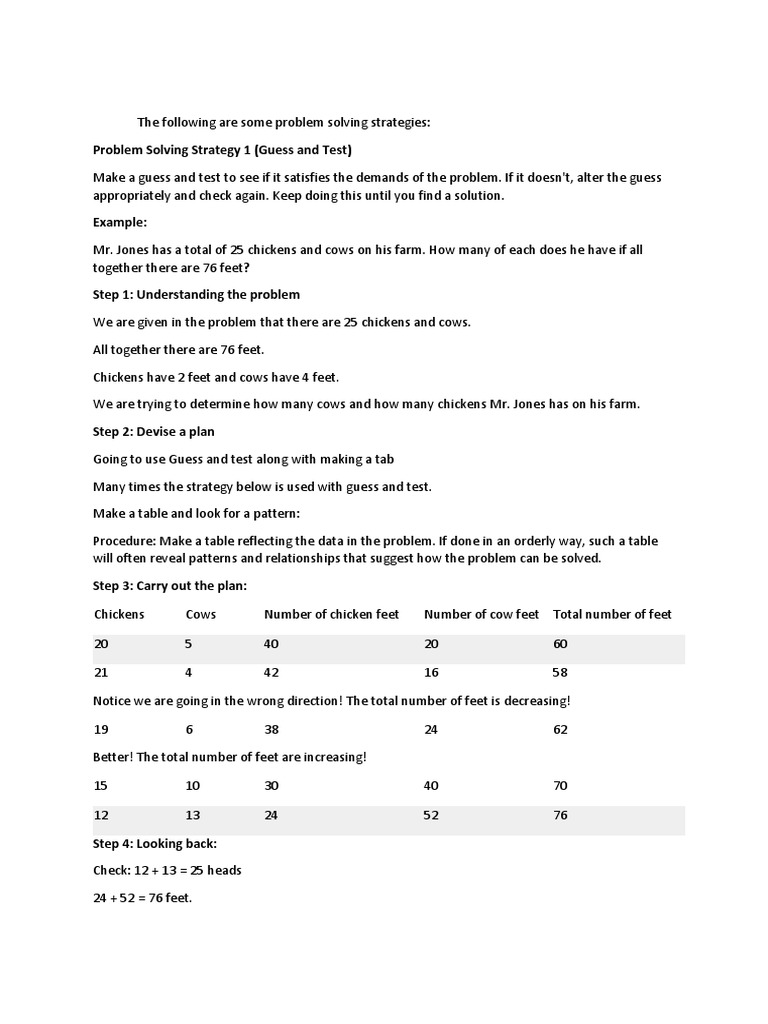 Problem Solving Strategies Explained | PDF | Numbers | Mathematics