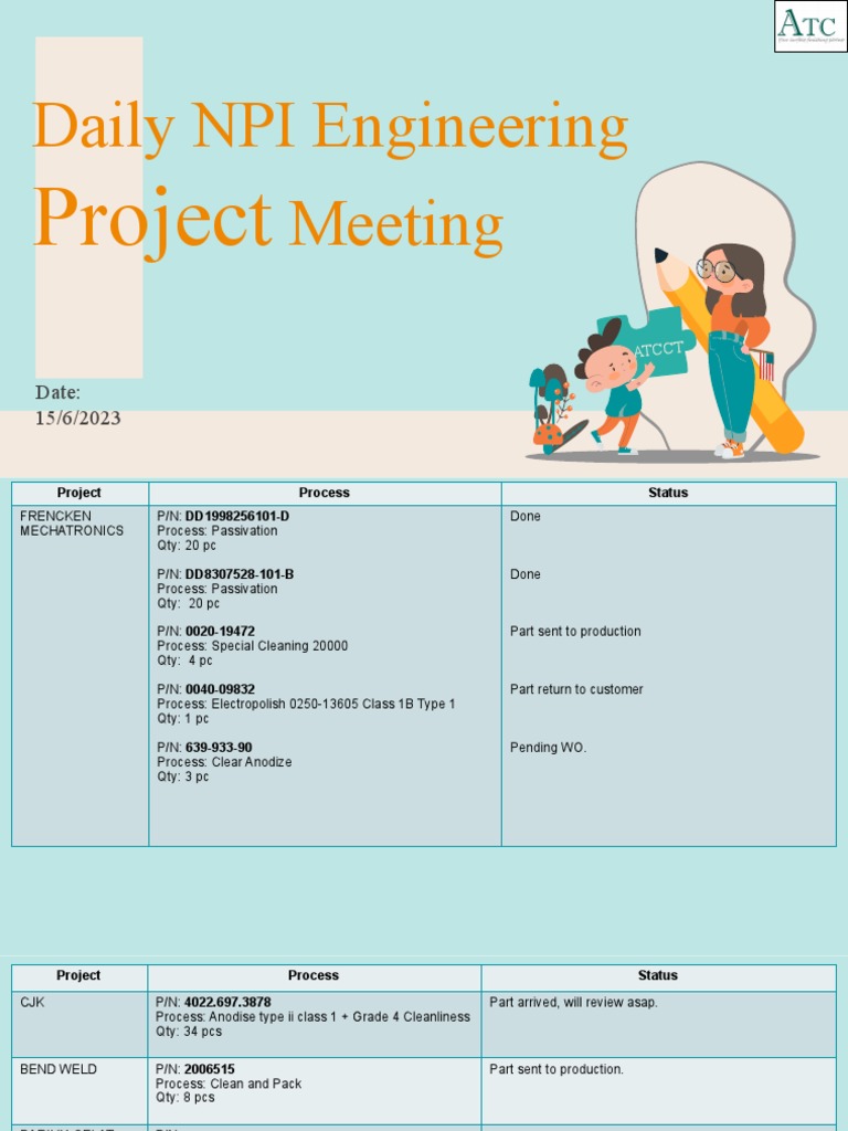 Daily NPI Engineering Project Meeting 14.6.23 | PDF
