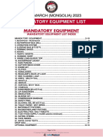 Gobi March (Mongolia) 2023 Final Equipment List (24 May 2023)