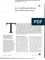 An Examination of The Evidence-Based Literacy Research in Deaf Education
