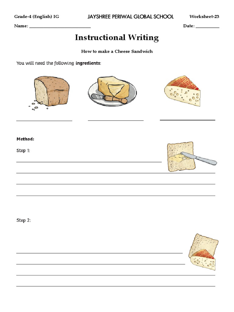 Worksheet23 (Instructional Writing) PDF