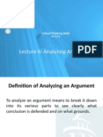 CTS - Week 6 - Analyzing Arguments - Lecture