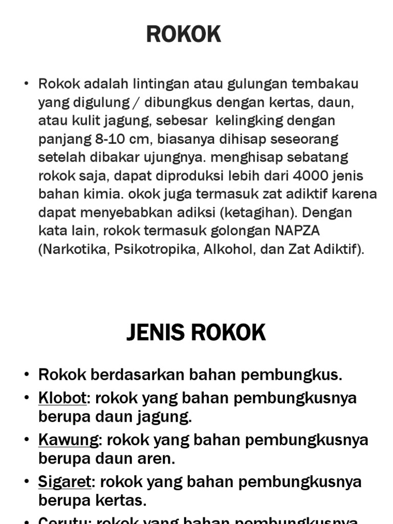 Bahaya dan Jenis Rokok di Indonesia | PDF