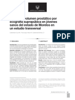 Media Del Volumen Prostático Por Ecografía Suprapúbica en Jóvenes Sanos Del Estado de Morelos en Un Estudio Transversal