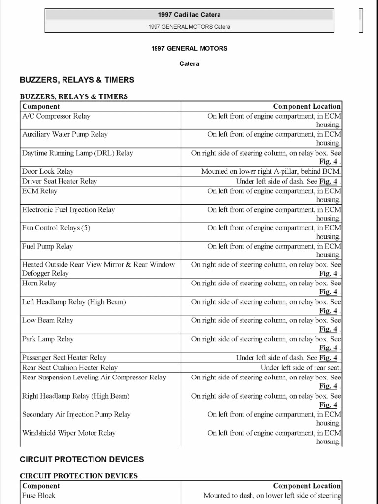 '97 Electrical Component Locations | PDF