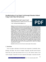 Desulfurization of Low Rank Coal Through Flotation Method Using Crude Palm Oil Surfactant