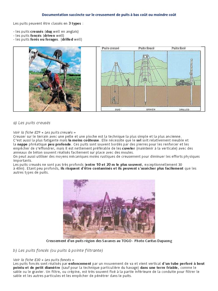 Guide sur le creusement de puits économiques | PDF | Sciences de la terre