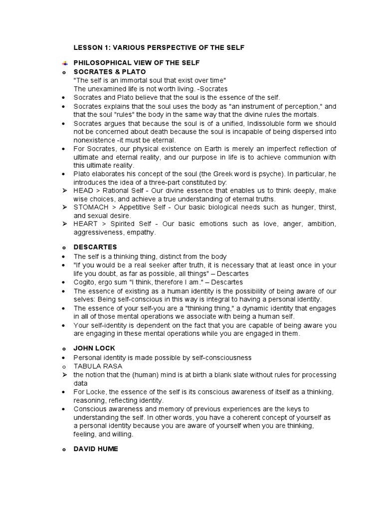 Notes Understanding The Self | PDF | Science & Mathematics