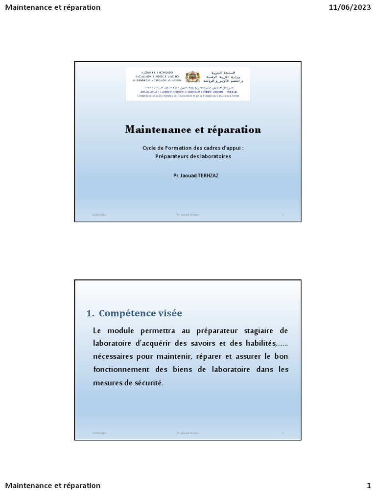 Maintenance et Réparation en Laboratoire | PDF | Transformateur ...