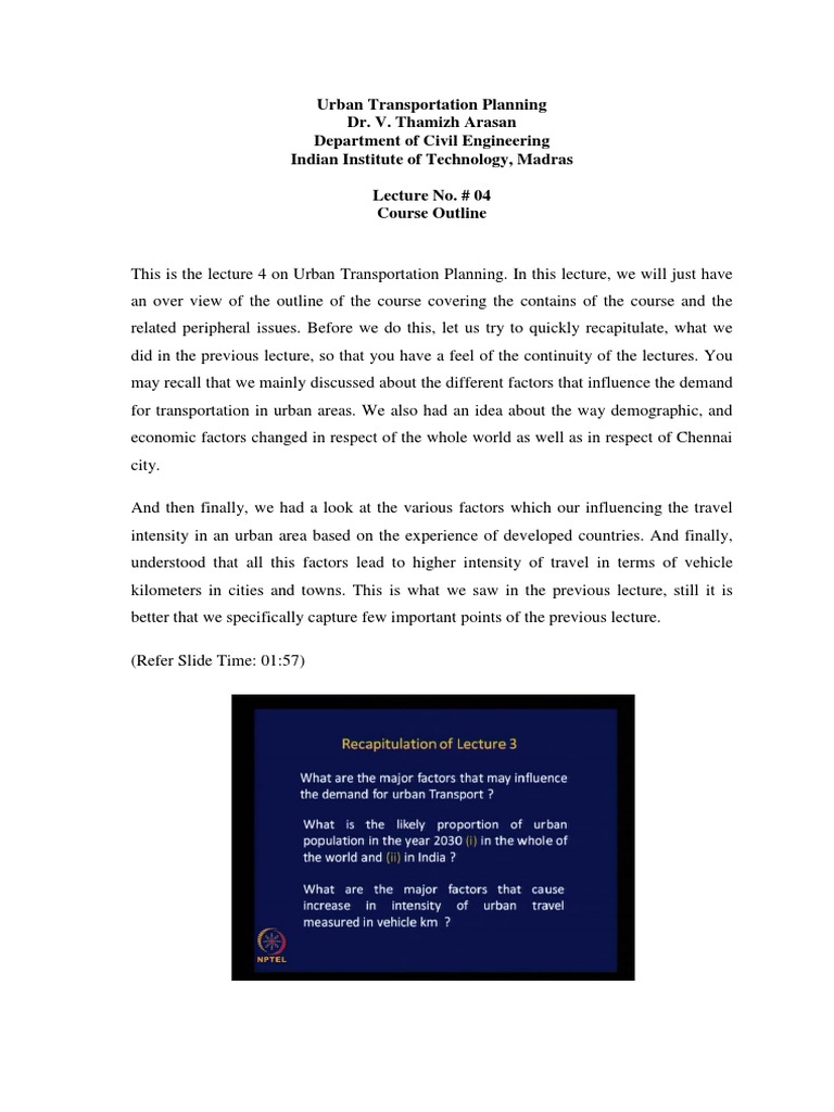 Urban Transportation Planning | PDF | Transport | Traffic