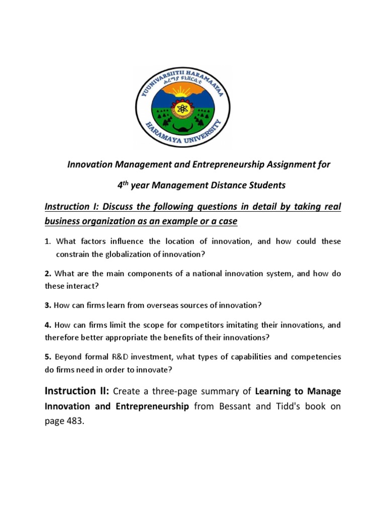 Innovation Management Assignment Guide | PDF