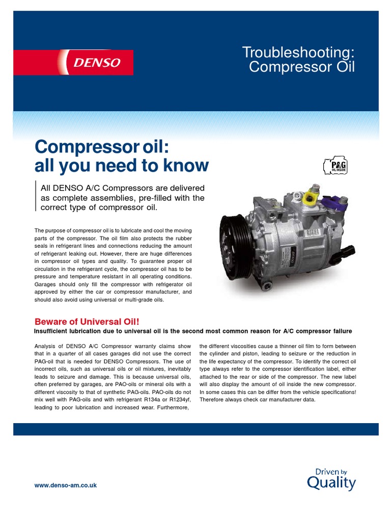 EN AC Compressor Oil Troubleshooting Bulletin PDF Engineering