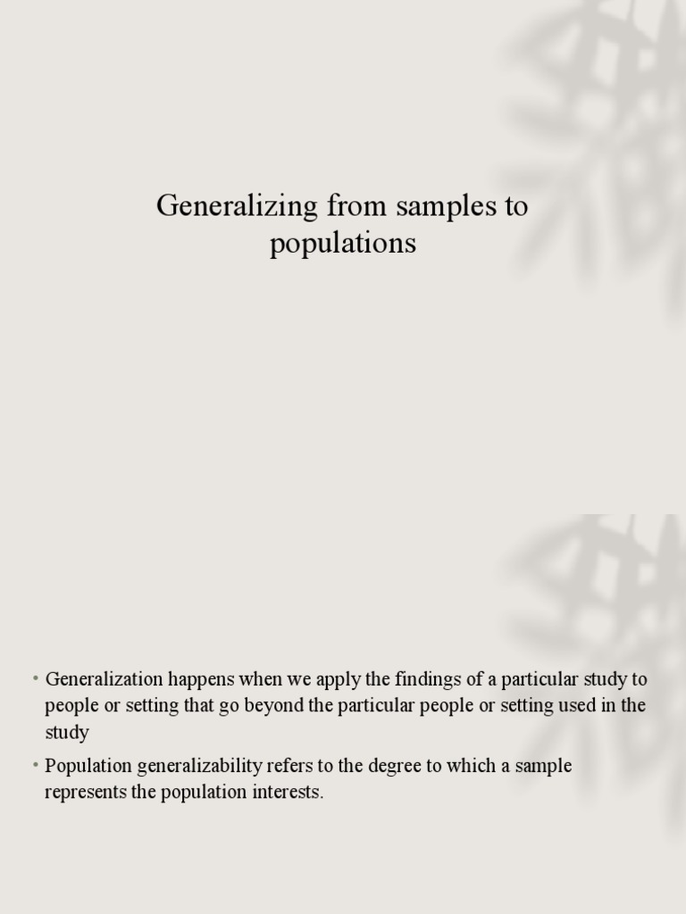 Generalizing Research Findings Effectively | PDF | Career & Growth ...