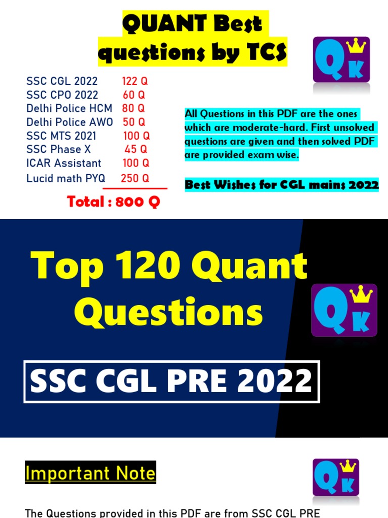 SSC CGL & Police Exam Math Questions | PDF | You Tube