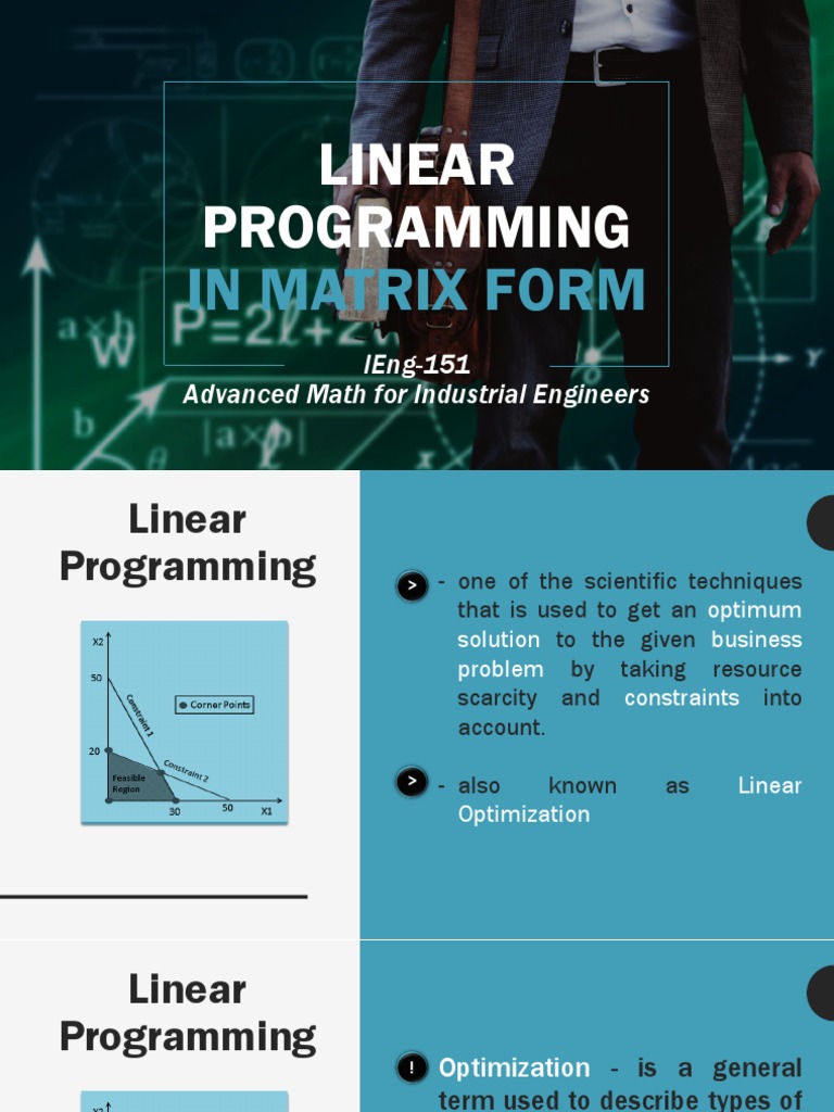 Linear Programming IN MATRIX FORM | PDF | Linear Programming ...