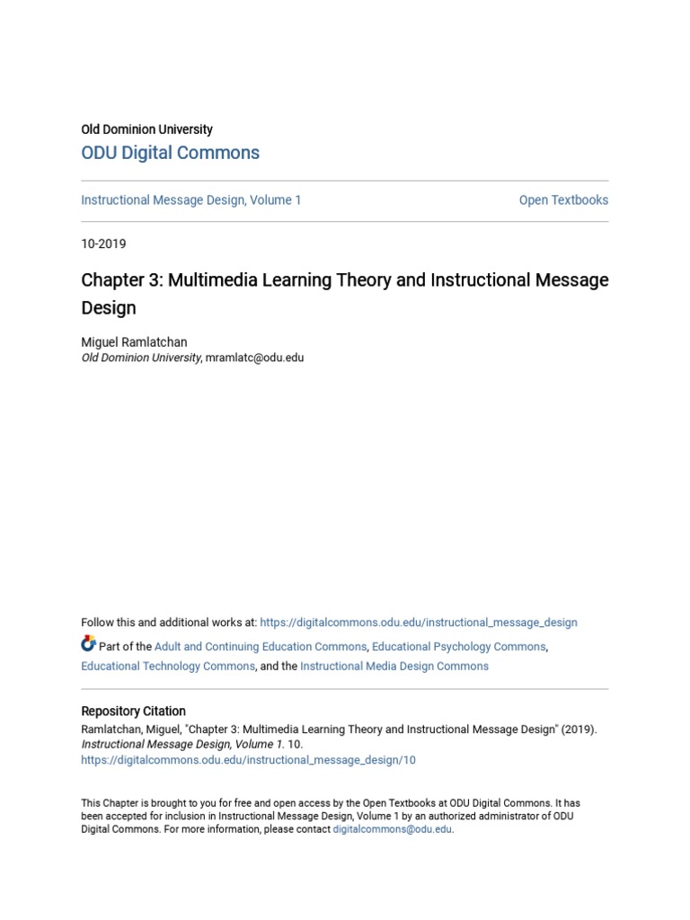 Multimedia Learning and Message Design | PDF | Multimedia | Memory