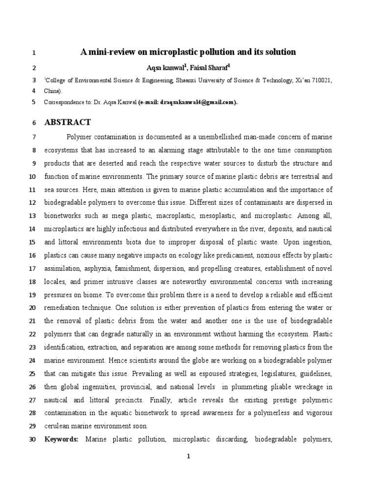 Marine Pollution Review 1-04-2023. | PDF | Biodegradation | Plastic