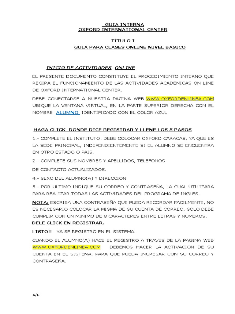 Manual Oxford Online Paso A Paso PDF