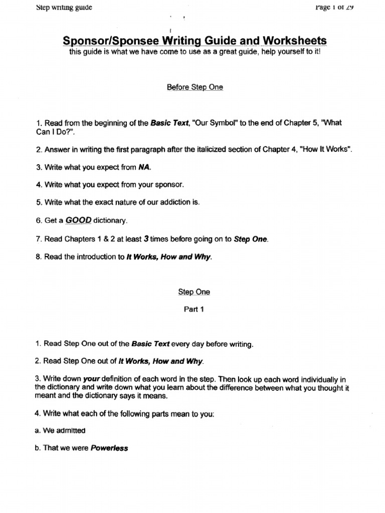 Old school step writing guide pdf twelve step program prayer