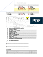 Present Simple Tense Negative