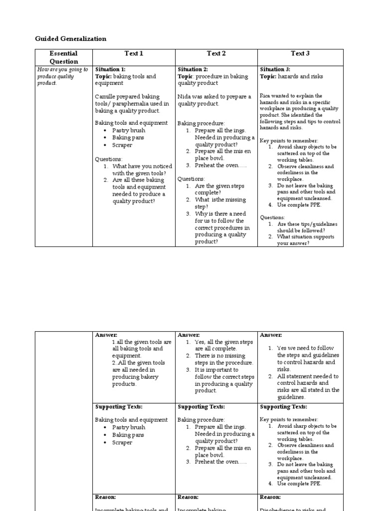 Guided Generalization-Final | PDF | Baking