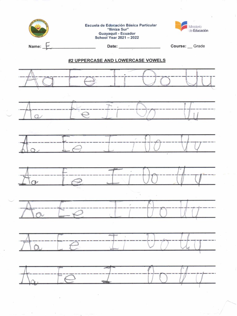 02 Uppercase and Lowercase Vowels | PDF