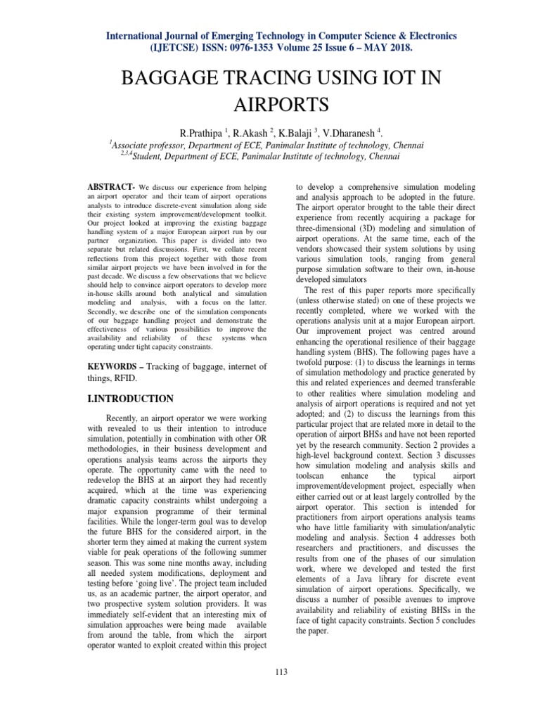 clan_BAGGAGE TRACING USING IOT IN AIRPORTS_!!! PDF Radio Frequency