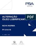 Boletim PV 014 19 - Alteração Óleo Lubrificante Psa