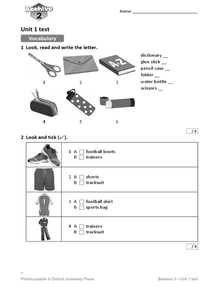 beehive 1 unit 4 test