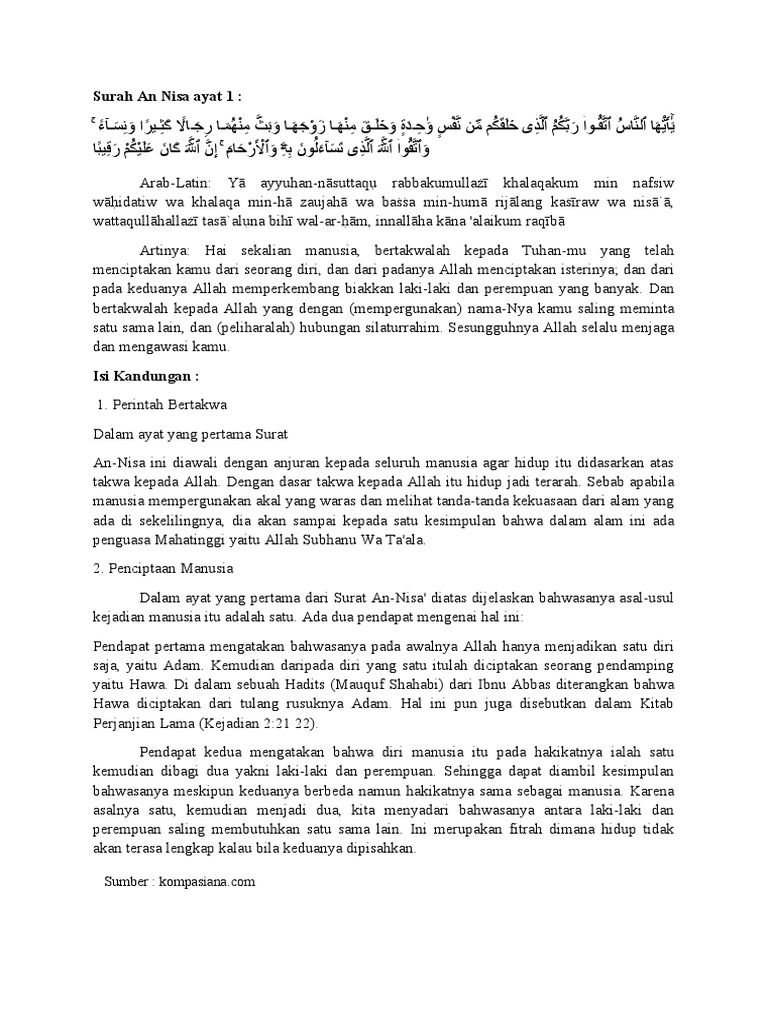 Perintah Takwa dan Penciptaan Manusia | PDF